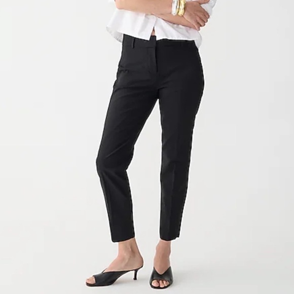 J. Crew Cameron slim crop pant Italian stretch wool blend J5386 Black 20 - Picture 1 of 6